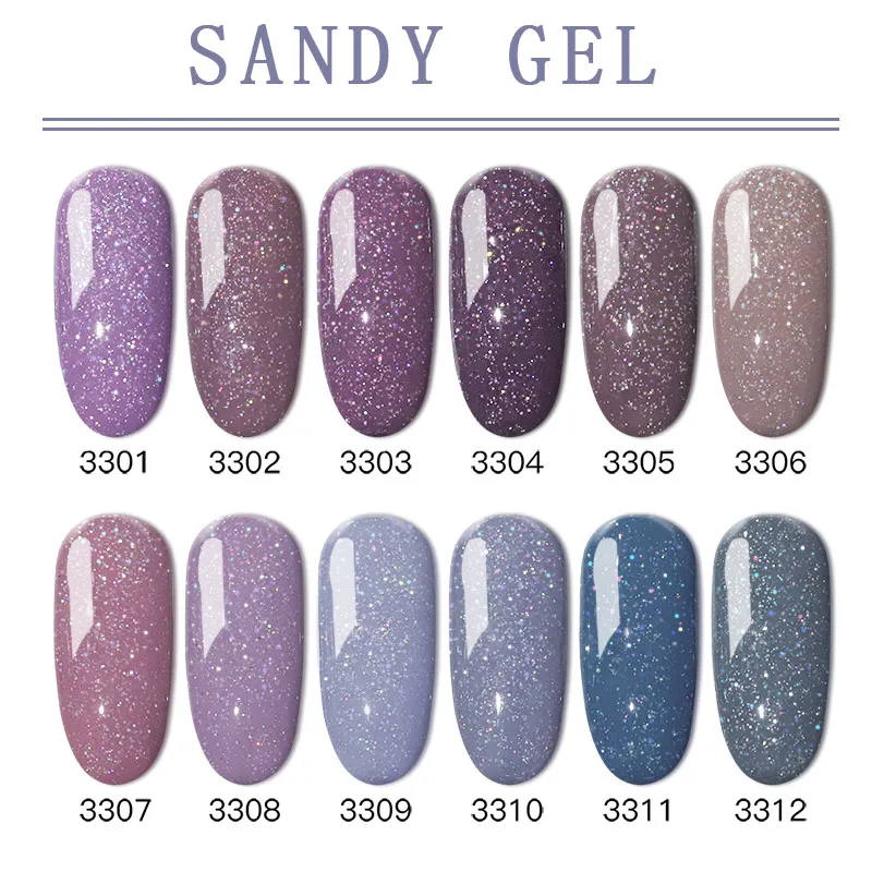 IDO 24 шт./компл. УФ-гель Новое поступление песочный цвет с радужным блестящим