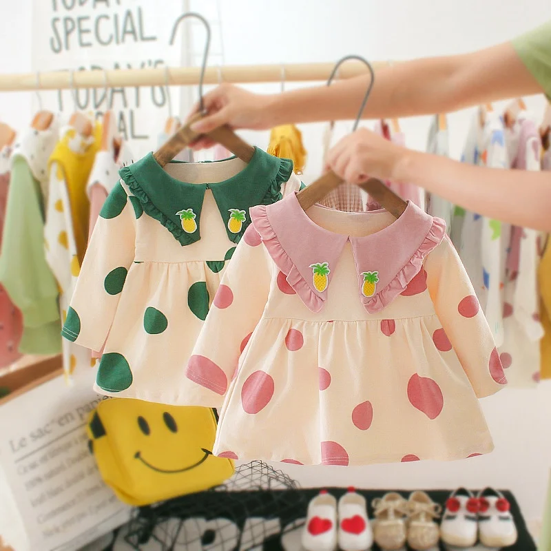 Модное осеннее платье принцессы для девочек детское с длинным рукавом младенцев