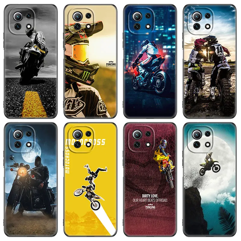 moto cross motorcycle sports phone case for xiaomi mi poco x3 nfc f3 gt m3 10t 11t 11x pro 11i a2 11 lite ne 5g civi black cover free global shipping