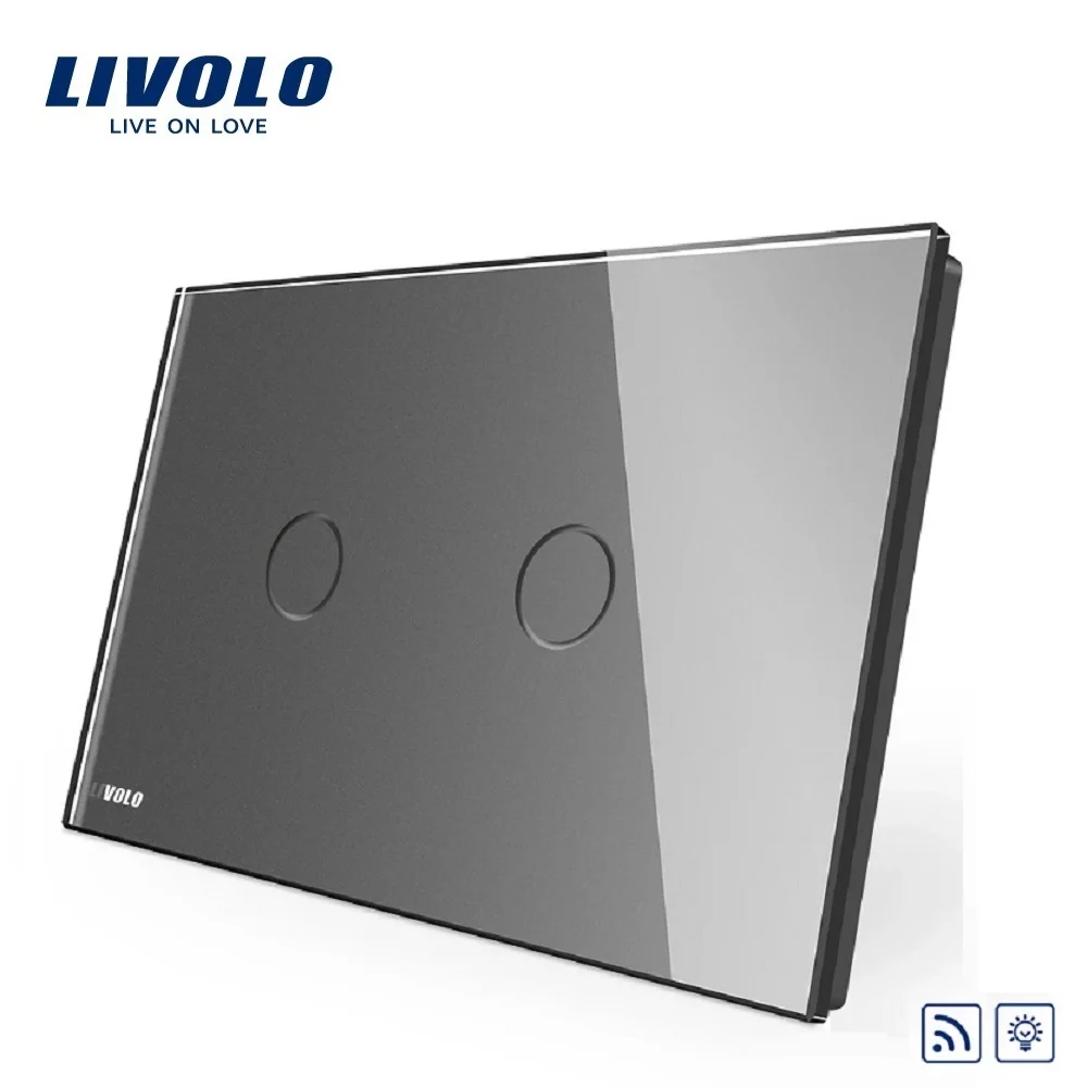 Стандартный светодиодный выключатель Livolo US/AU роскошная панель из хрустального
