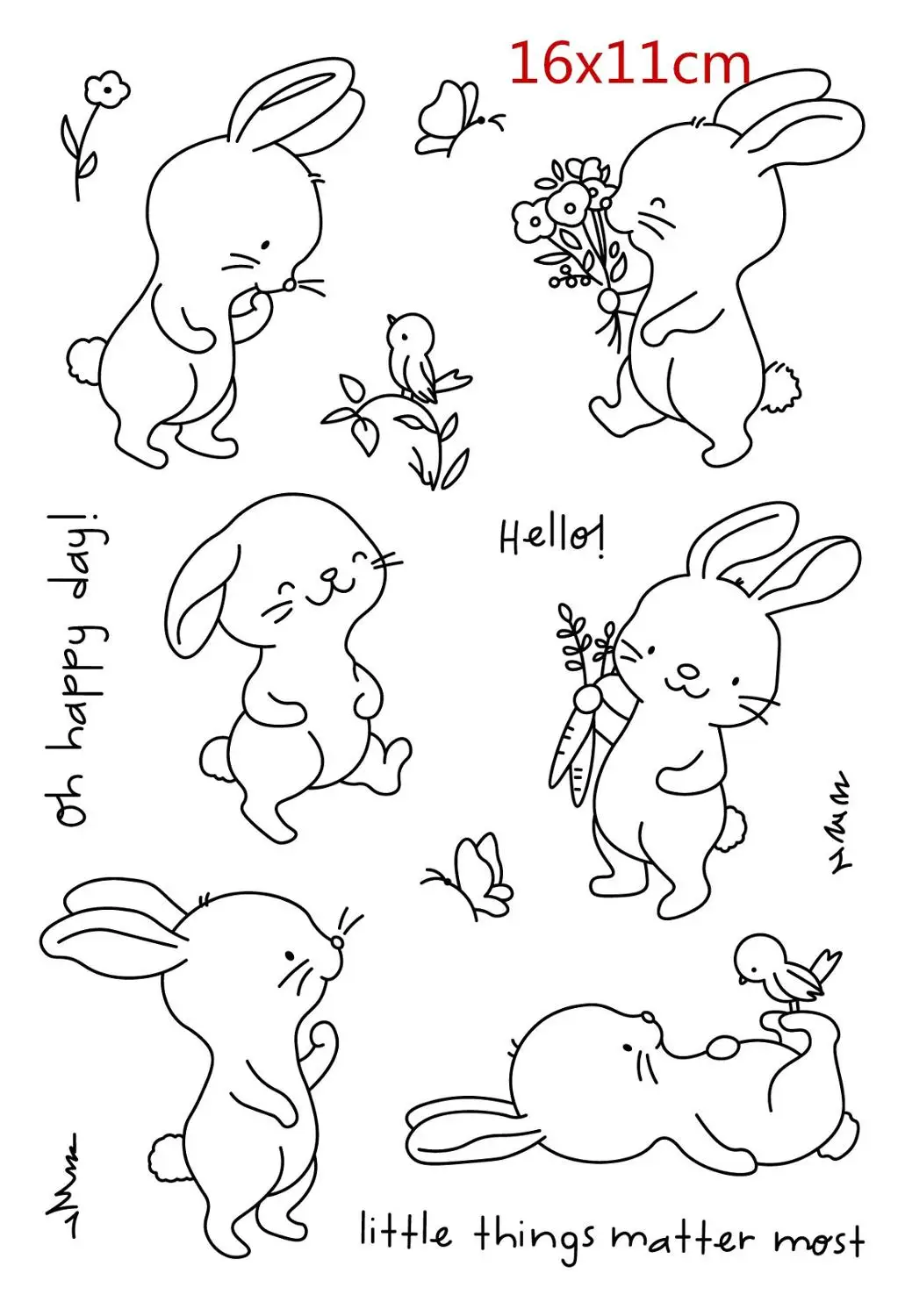 Прозрачные резиновые силиконовые штампы в виде кролика и металлические для