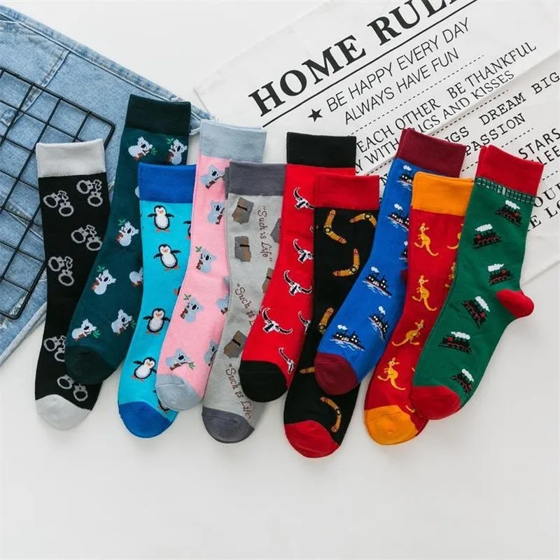 1 пара мужских носков мужские повседневные носки хлопковые модные креативные с