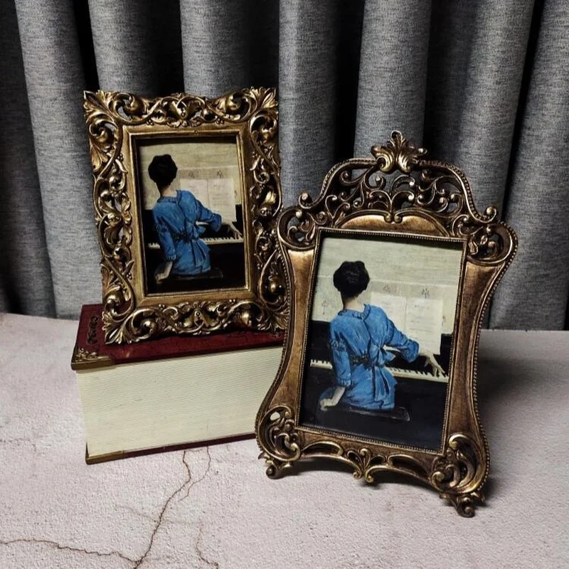 

Vintage Style Europe Picture Frames Resin Rectangle American Picture Frames Classic Quadros Decorativos Modern Decor BD50FF
