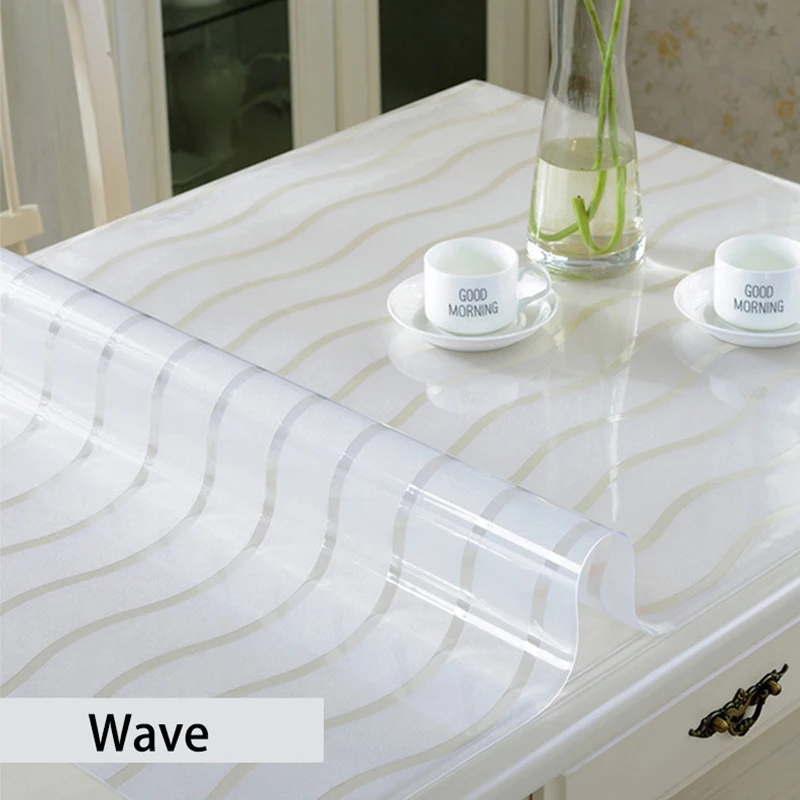 Мягкая прозрачная водостойкая скатерть из ПВХ с защитой от горячей воды домашний