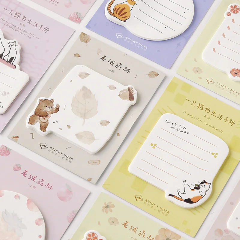 30 шт./компл. Kawaii Sticky Notes милый животный узор Dialog Pattren Memo Pad планировщик наклейки