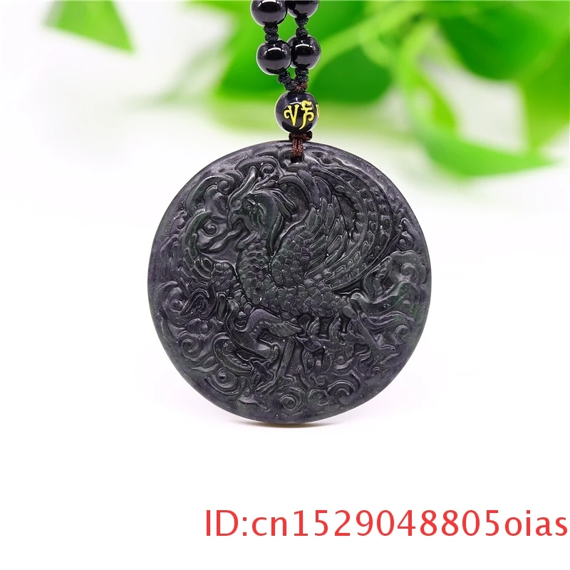 Натуральный обсидиан Феникс Ювелирное Украшение в форме подвески черные подарки