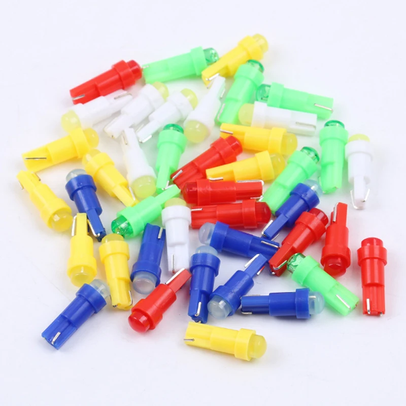 50 шт. светодиодный индикатор T5 1SMD COB приборная лампа приборная панель предупреждающий индикатор лампочка автомобильный интерьерный светильник Автомобильная капот лампочка пластиковый абажур