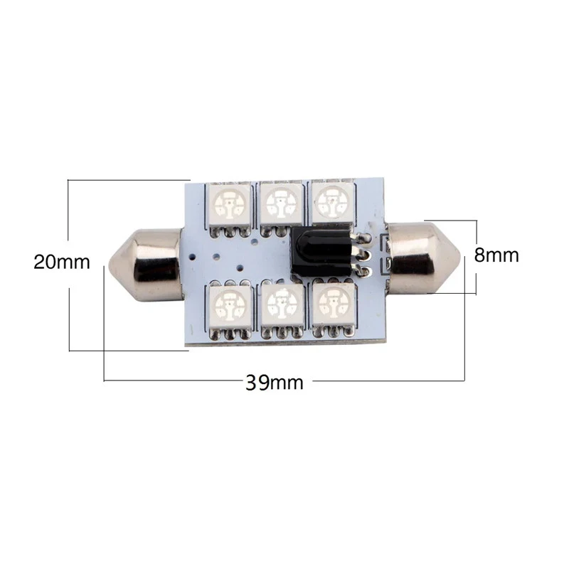 4 шт. RGB C5W 5050 6LED 39 мм Festoon Dome светильник автомобильные лампы лампа для чтения 31 36 41 |