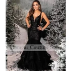 Aso Ebi вечерние платья-русалки на тонких бретельках, блестящее вечернее платье с блестками для выпускного вечера, 2021