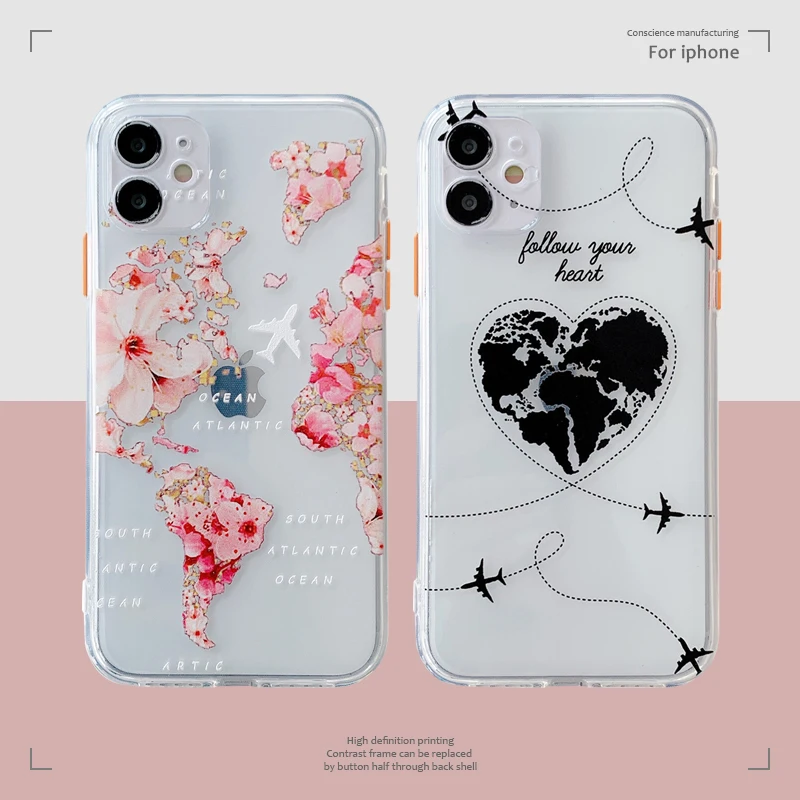 Цветок Карта мира чехлы для мобильного телефона из мягкого силикона чехол iPhone XS