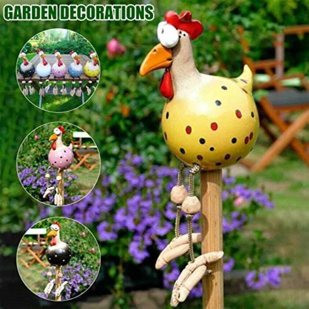 

Creative Decor Chicken Garden Plug Hen Rooster Hens Bird Edge Seater Indoor Outdoor Fun Art Garden Decoration Accessories