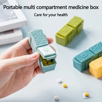 mixed colors 7 pcs suit portable pillbox small containers carry with lid dispensed drugs box packed plastic storage container