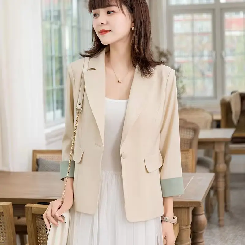 Новинка летние блейзеры Женская Весенняя куртка во французском стиле