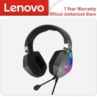 lenovo h402 gaming headset wired headset surround stereo rgb colorful light deep bass in ear pc laptop gaming headphone