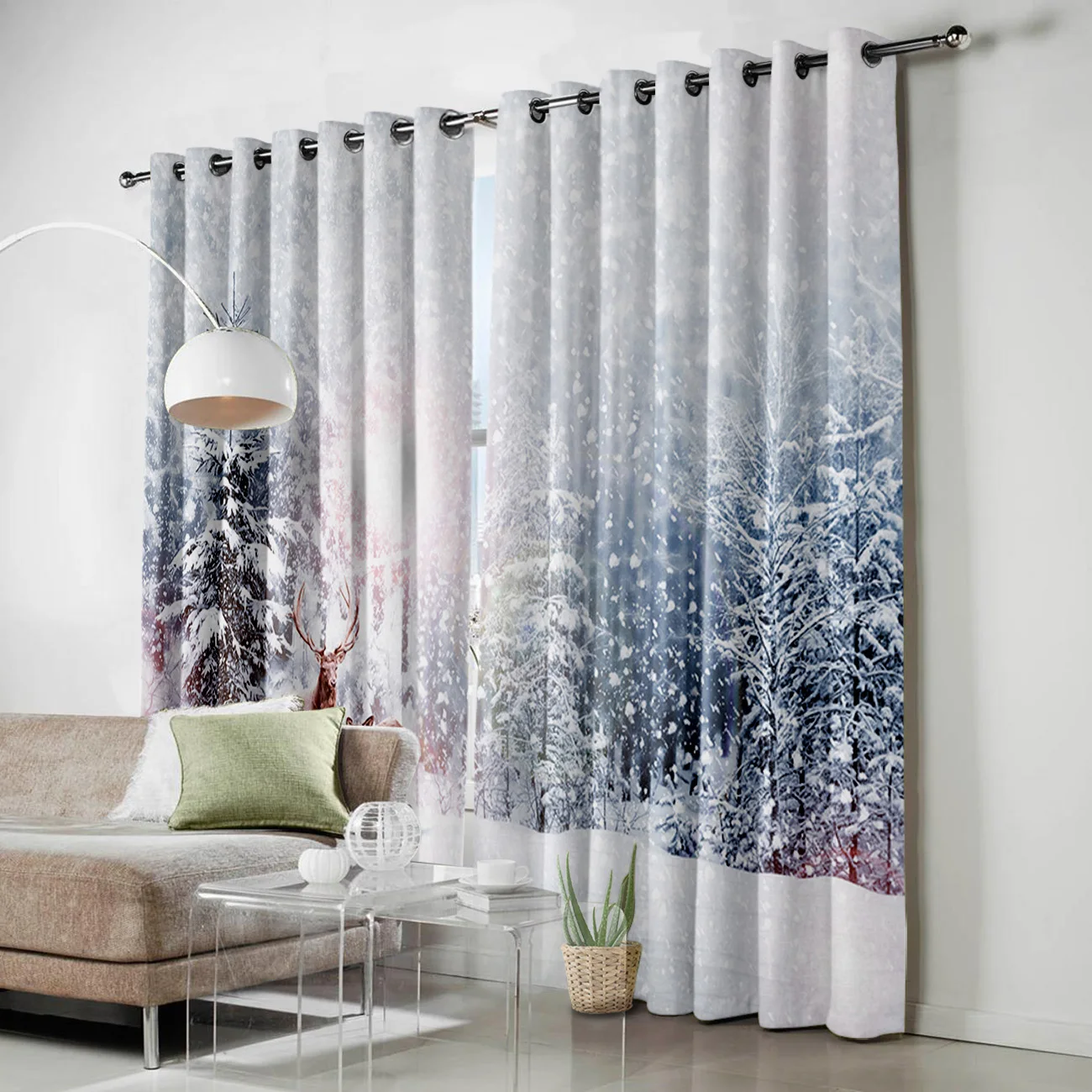 Снег зима Рождество любовь счастливые шторы на окна занавески для гостиной