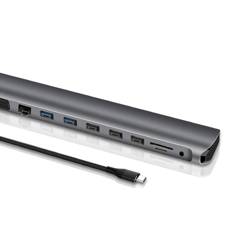 USB концентратор AJIUYU Type C на 3 0 HDMI RJ45 VGA|USB-хабы| |