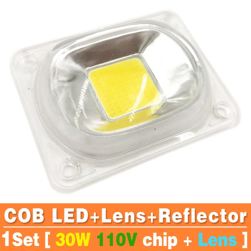30W with Lens 110V 1 комплект светодиодный удара растут чип+ объектив Рефлектор 50 W 30 W 20 W 110 V 230 V полный спектр 380nm~ 780nm легко DIY для роста свет Смарт IC - Испускаемый цвет: 30W with Lens 110V