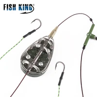 fish king 30 100g carp fishing group high carbon steel metal feeder barbed hook sinking artificial lure accessories