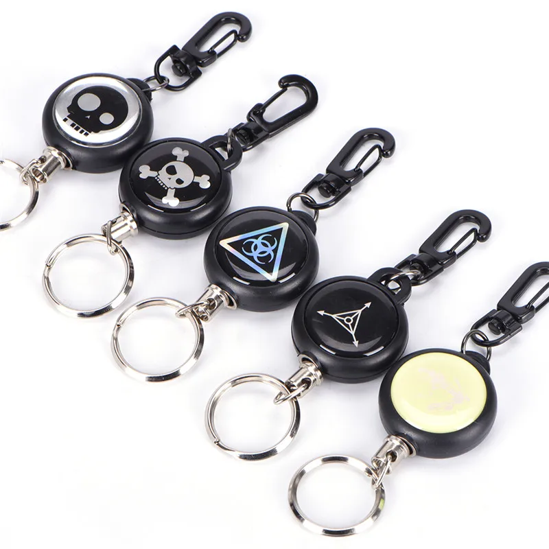

YOUGLE 60cm Metal Wire Pull Chain Retractable Recoil Key Chain Reel Ring Keyring ID Card Badge Belt