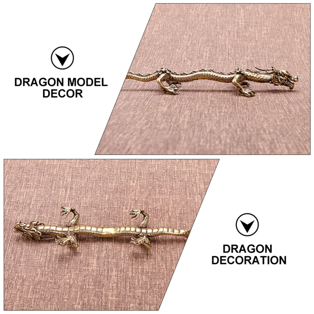 

1Pc Antique Adornment Dragon Model Pen Rack Household Desktop Ornament (Golden)