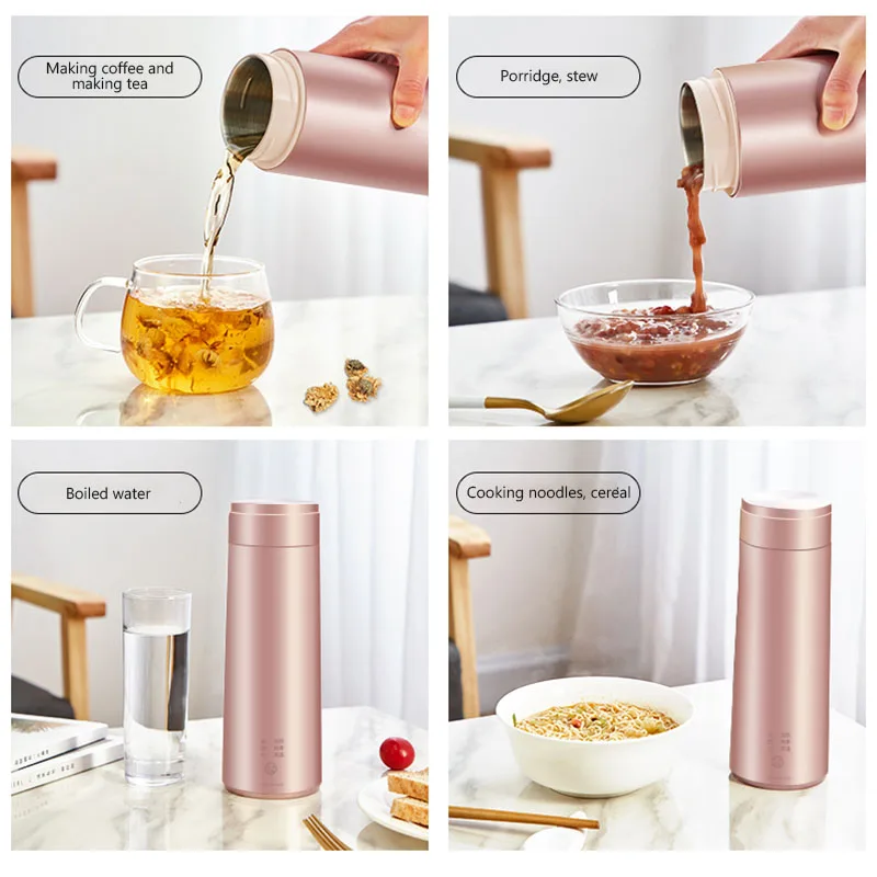

Touch Screen Electric Kettle Portable Travel Multi-function Insulation Electric Hot Water Cup Food Grade 304 Stainless Steel220V