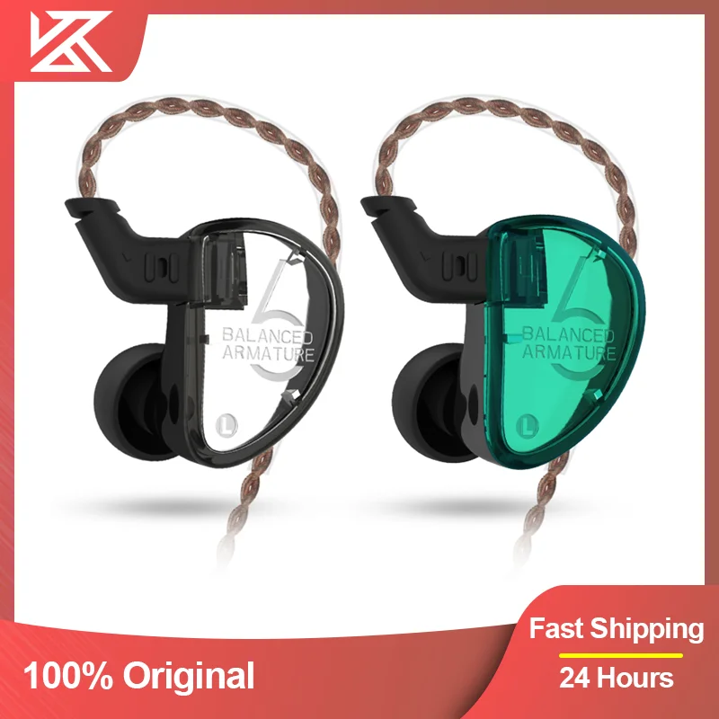 

KZ AS06 Earphones 3BA Balanced Armature Driver HIFI Bass Headphones In Ear Monitor Sport Headset Noise Cancelling Earbuds Green