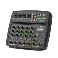 4 6 channel audio mixer mixing console led screen built in soundcard bt connection with 2 band eq gain delay control