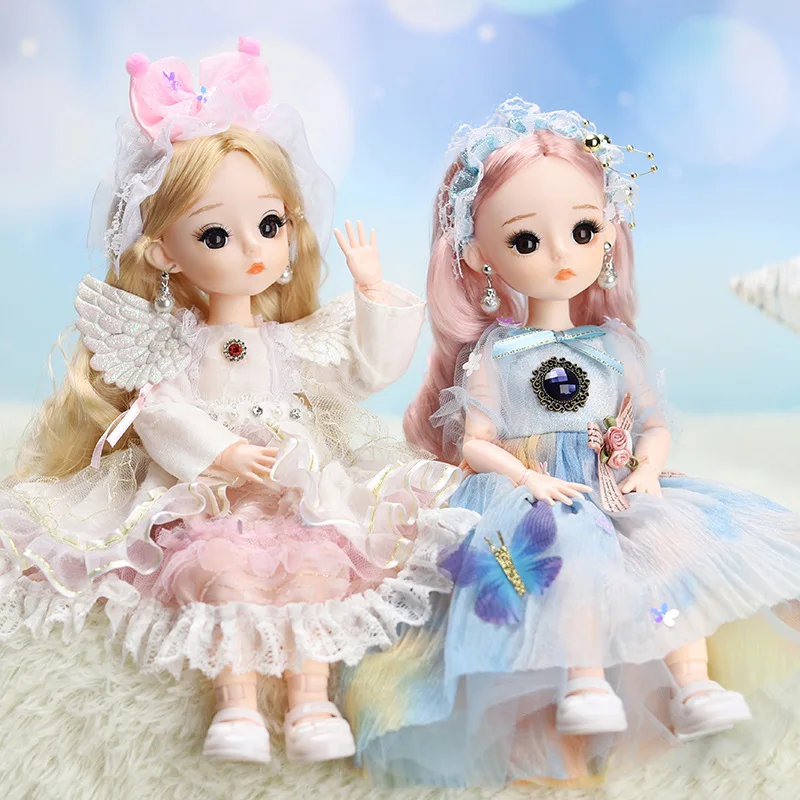 

6 Minutes 30 cm Real Eyelashes 12 inch Humanoid Doll Princess Dress Up Dress Big Gift Box Joint Doll Wholesale