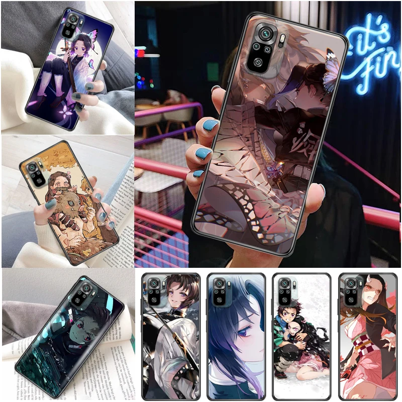 

Demon Slayer Kamado Tanjirou Agatsuma Zenitsu Kimetsu No Yaiba Kamado Nezuko Phone Case For Xiaomi Redmi Note 10 10T Pro Cases