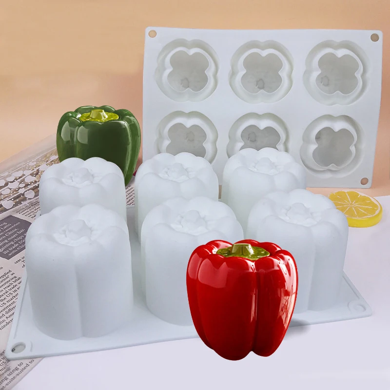 Meibum Chili-Shaped Silicone Mold 6 Cavity Mousse Cake Molds Dessert Decoration Bakeware Pastry Mould Kitchen Baking Tools |
