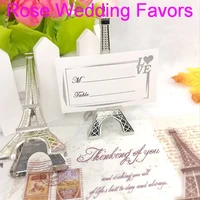18pcslotfree shippingparis tower silver finish place card holder unique wedding favors table card holders