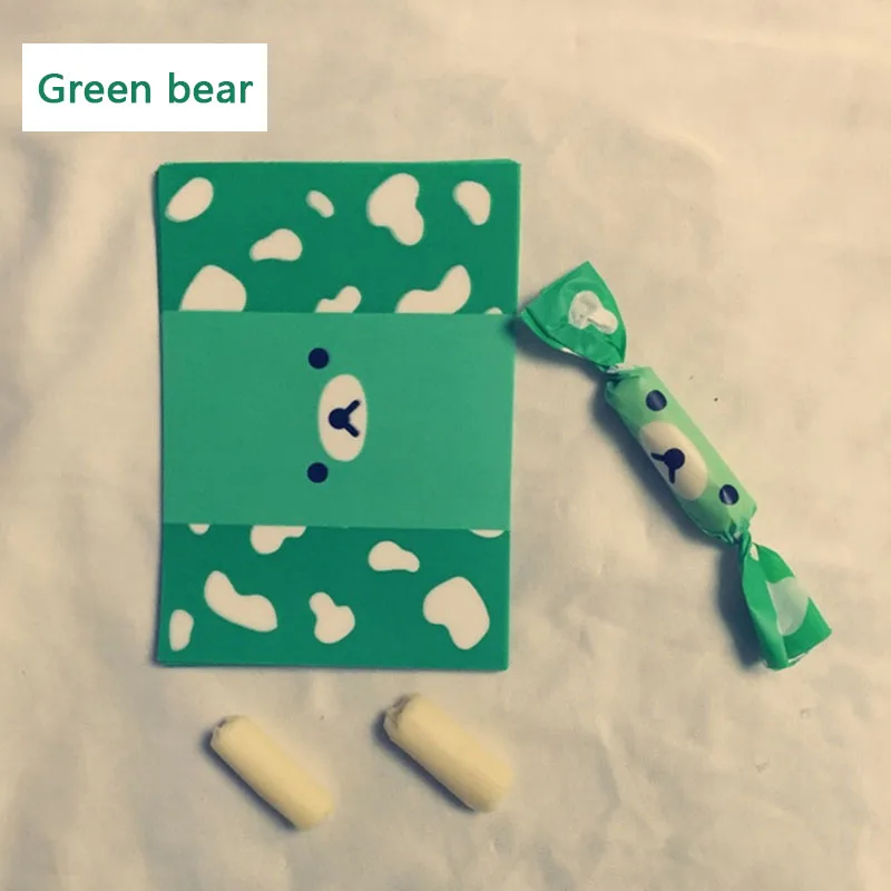 200 шт./лот обертка для конфет с мультяшным рисунком зеленого медведя домашняя