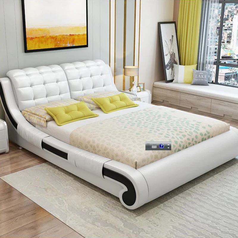 Современная Европейская кровать из твердой древесины 2 человека модная резная