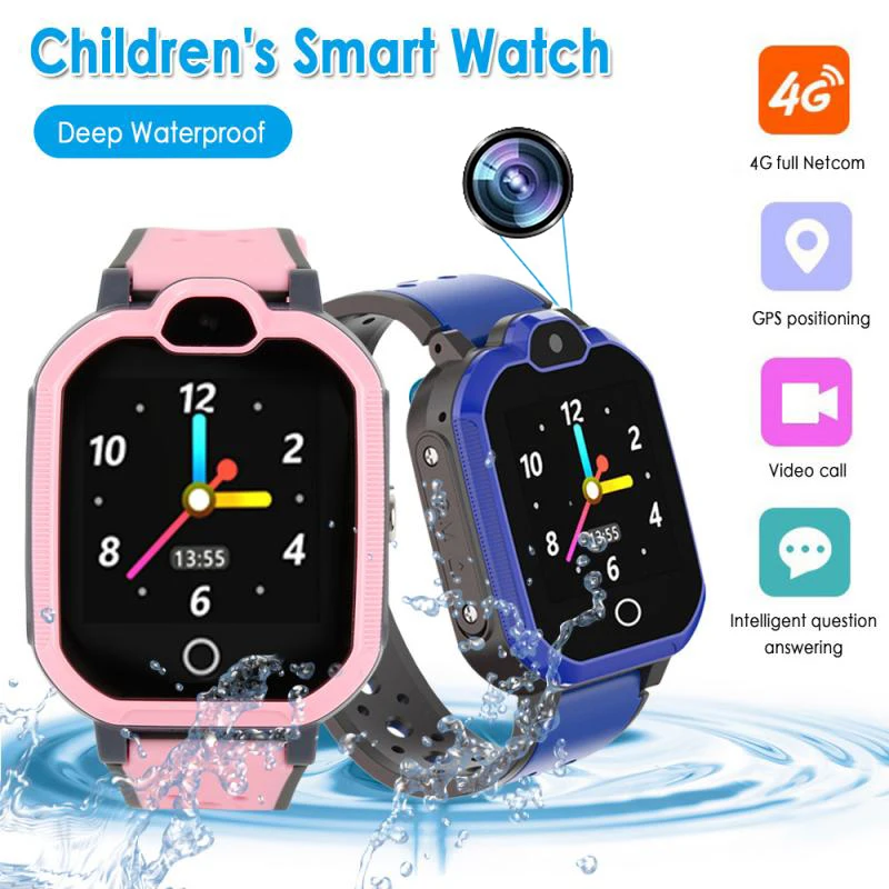 

2021 New 4G Children's Smart Watch SOS Phone Watch Smartwatch For Kids With Sim Card Photo Waterproof Kids Gift For IOS Android