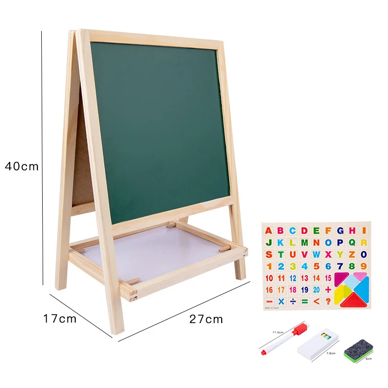 Детская деревянная доска для рисования игрушка складная двухсторонняя мольберт