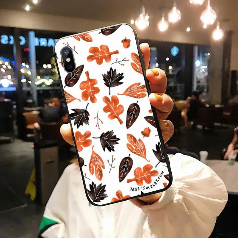 

Halloween Autumn leaves fall fox pumpkin Phone Case for iPhone 11 12 pro XS MAX 8 7 6 6S Plus X 5S SE 2020 XR