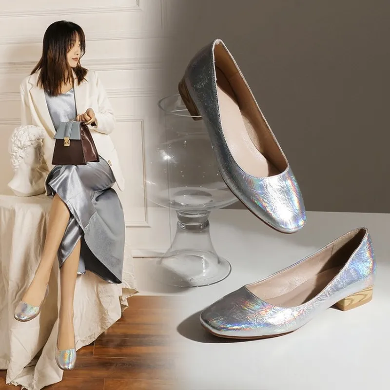 Туфли-лодочки Женские Простые квадратный носок без застежки свадебные туфли для