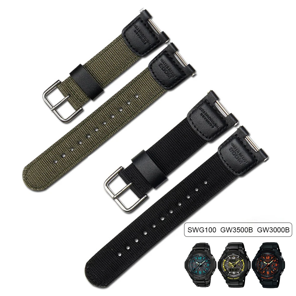 Ремешок нейлоновый для Casio SGW100 SGW 100 сменный спортивный браслет наручных часов 1V