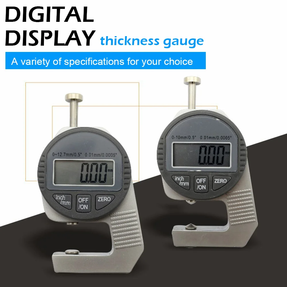 

Portable Thickness Gauge Meter with LCD Display 0-12.7/0-10MM Mini Electronic Digital Indicator Thickness Measurement Tester