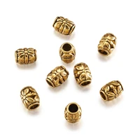 20pcs tibetan style alloy beads antique golden color barrel shape loose bead spacer diy bracelet charms jewelry making findings