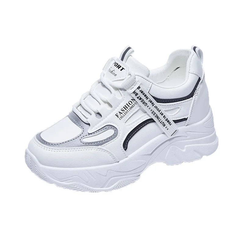 

Woman vulcanize shoes 2021 spring outfit new platform sneakers Comfortable white shoes female P08