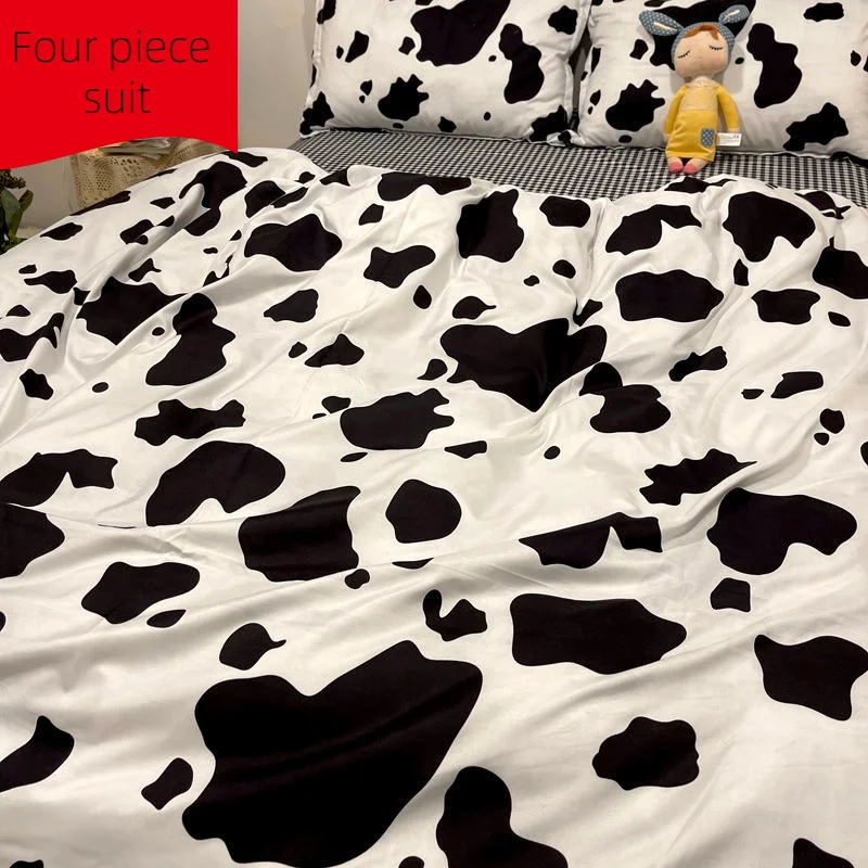 

4-piece washable cotton sheet, 2-piece quilt cover, 3-piece quilt cover bed set bed set queen size queen bedding set