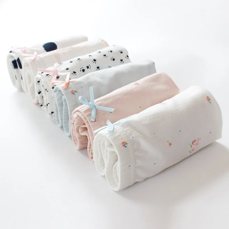 3 шт./упак. нижнее белье для девочек детские мягкие хлопковые трусики в горошек