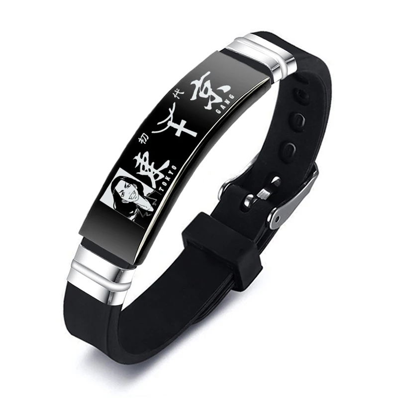 Браслет манжиро Sano Ken Ryuuguuji из черной нержавеющей стали |