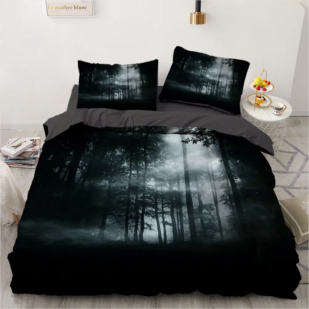 

Modern Quilt Cover Sets 3D Custom Design Black Comforther Cases Pillow Sham Full King Queen Super King Twin Size Demon Beddings