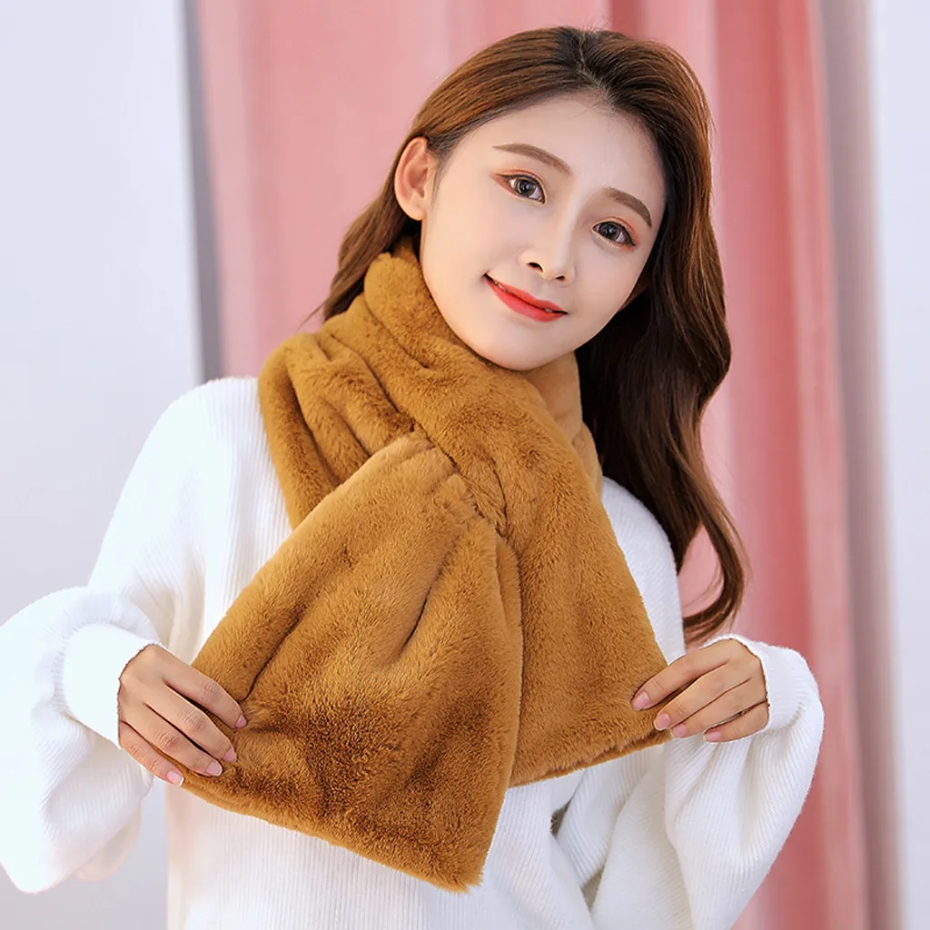 Plush Scarf Women's Warm And Comfortable Winter Foulard Femme Fur Collar Women Bufandas Invierno Mujer |