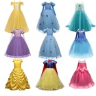 Платья для девочек, платье принцессы, королевы; Одежда для маскарада; Костюм со снежинками, вечерние платья для детей, одежда для девочек