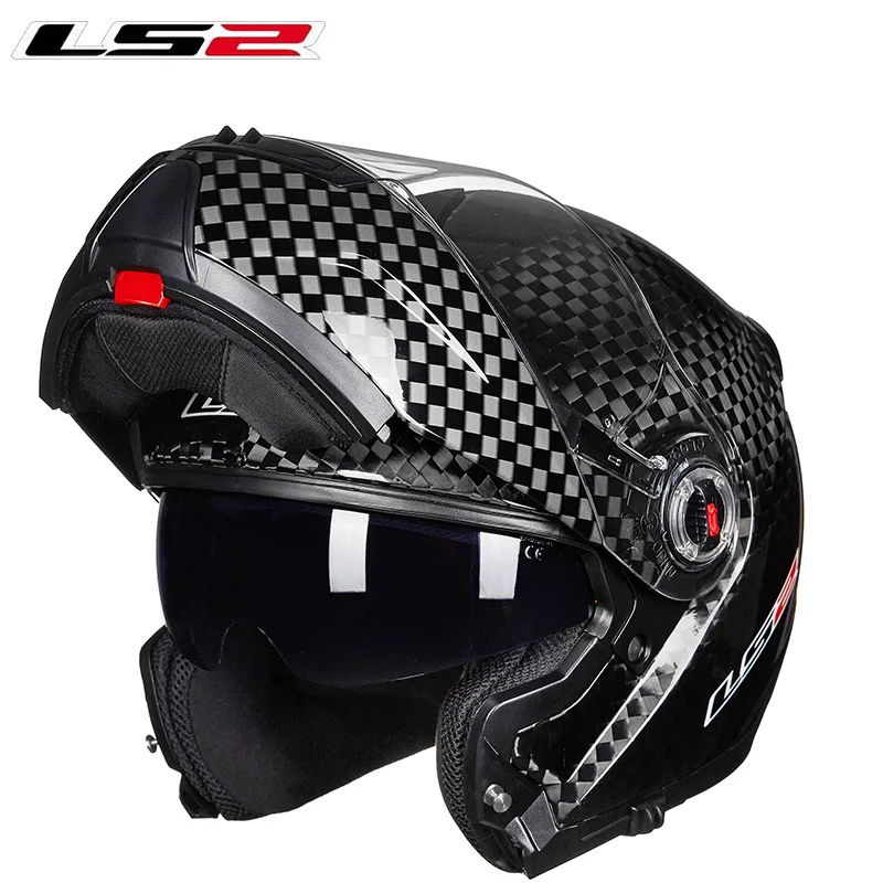 LS2 FF394 безопасный откидной мотоциклетный шлем из углеродного волокна с