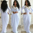 Вечернее платье Sevintage в мусульманском стиле, мягкое эластичное атласное платье с длинным рукавом, с золотыми бусинами и кристаллами, арабское праздничное платье для выпускного вечера, Дубайский кафтан