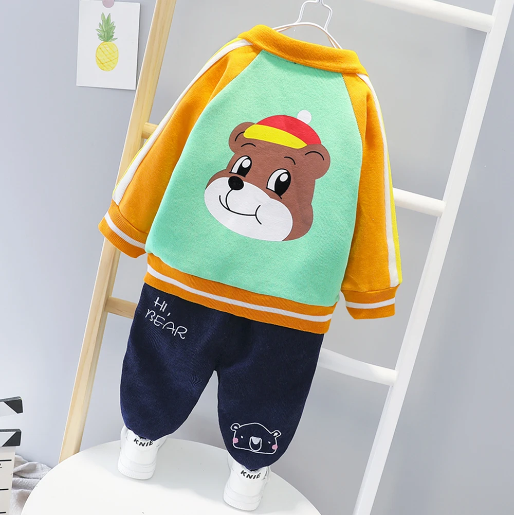 Toddler Baby Infant Kids Clothes Boys Jacket Outfit Coat + T-shirt Pants Cartoon Dog Children Out Wear Printed Clothing | Детская одежда